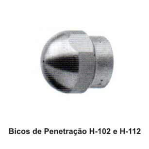 Desentupimento - Bicos Propulsores H-101 e H-111
Desentupimento com hidrojateamento.
Impulsionam à água reversamente. 
Usados para esguichos a longa distância