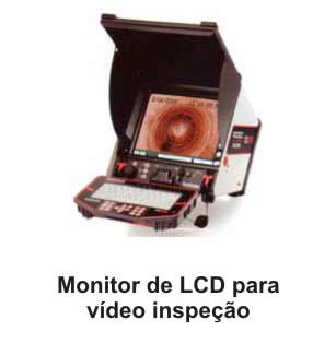Desentupimento - Monitor LCD vídeo inspeção - Visualização com clareza para o monitoramento do interior de redes de esgoto, águas pluviais e demais tubulações.