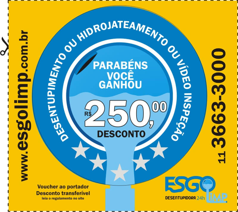 Cupom de desconto esgolimp
